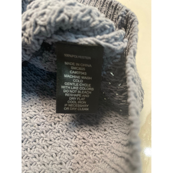 Moon & Madison Blue Waffle Knit Crop Cardigan S Vneck Preppy Beachy Lightweight - Picture 6 of 8